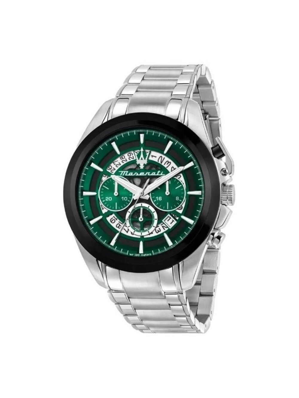 NWT Maserati Traguardo Chronograph Quartz Green Dial Men's Watch